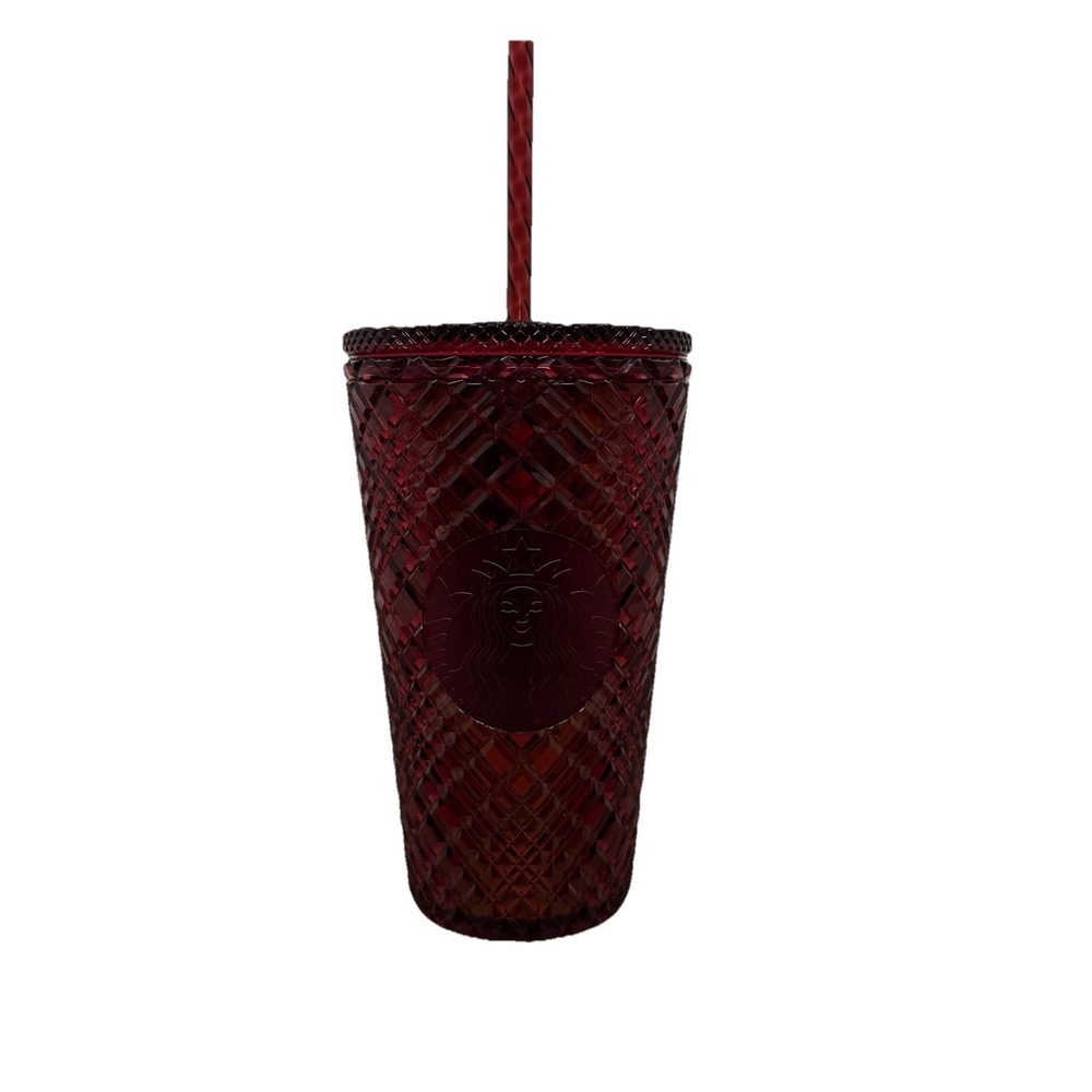 Starbucks Christmas 2022 Jeweled Holiday Red Merlot Cold Cup Tumbler 16oz Grande
